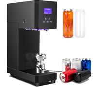 ylpddmm Scelleuse de canettes Professionnelle, Rouleau Rotatif pour Bouteilles, scelleuse de canettes de Soda, Hauteur de scellage réglable, scelleuse électrique pour Maisons, Bars et cafés,Black