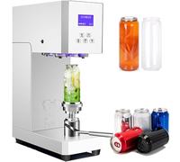 ylpddmm Scelleuse de canettes Professionnelle, Rouleau Rotatif pour Bouteilles, scelleuse de canettes de Soda, Hauteur de scellage réglable, scelleuse électrique pour Maisons, Bars et cafés,White