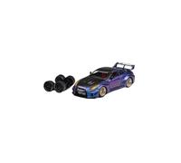 YLQERZ Classique Die Cast Modèle 1:64 pour LBWK Wide Body Nissan GTR R35 Carbon Cover Changement De Couleur Violet Alliage Modèle De Voiture Miniature De Collection