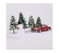 YLQERZ Classique Die Cast Modèle Modèle De Voiture Classique Mercedes Benz 190SL Simulation De Scène De Noël en Alliage Collection De Jouets Échelle 1:64 Miniature De Collection