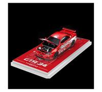 YLQERZ Classique Die Cast Modèle Modèle Réduit Voiture Moulé Pression en Métal pour Nissan GTR R34 Speed and Passion Collection D'ornements Échelle 1:64 Miniature De Collection(Red 1)