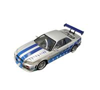 YLQERZ Classique Die Cast Modèle Ornements Métalliques Statiques en Alliage Dezinc Moulé pour Nissan Skyline GT-R R34 Modèle Voiture Souvenir 1/43 Miniature De Collection