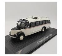 YLQERZ Classique Die Cast Modèle Voiture Décoration Salle Jeux Moulée sous Pression pour REO Speedwagon 1946 Modèle Réduit Bus Blanc À L'échelle 1/72 Miniature De Collection