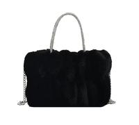YLQQdMK Sac A Main Femme Sac De Messager À Chaîne À Poils-Noir