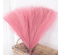 YLREAN Lot de 15/30 Bouquets de Gazon Artificiel pour décoration de Maison, Salon, fête de Mariage, Fausse Plante, 43 cm, Fleur séchée, Roseau, Vase à Faire soi-même, Roseau, Roseau foncé, 30 pièces