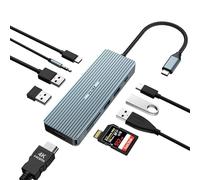 YLSCI Docking Station HUB USB C, 10 in 1 USB C Station d'accueil Con HDMI 4K, 2 USB 3.0, 2 USB 2.0, USB C, 100W PD, Lettore di Schede SD/TF Compatibile Con MacBook Pro/Air, Surface Pro/Go