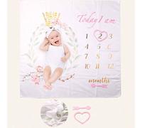 Ylsteed-Couverture Imprimée Pour Bébé,Accessoires Photo Pour Nouveau-Né,Arrière-Plan De Prise De Vue Photo,Croissance Mensuelle Du Nourrisson,Accessoires De Souvenir - Type 100x100cm #O