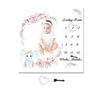 Ylsteed-Couverture Imprimée Pour Bébé,Accessoires Photo Pour Nouveau-Né,Arrière-Plan De Prise De Vue Photo,Croissance Mensuelle Du Nourrisson,Accessoires De Souvenir - Type 100x100cm #L