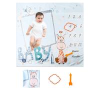 Ylsteed-Couverture Imprimée Pour Bébé,Accessoires Photo Pour Nouveau-Né,Arrière-Plan De Prise De Vue Photo,Croissance Mensuelle Du Nourrisson,Accessoires De Souvenir - Type 100x100cm #H