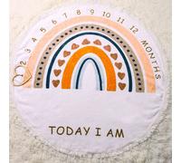 Ylsteed-Couverture mois de glouton pour bébé,calendrier de première année,graphique de croissance mensuelle,cadeau de douche,toile de fond de photographie pour nouveau-né - Type 100cm #F