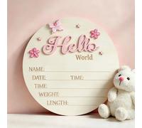 Ylsteed rose papillon bonjour monde nouveau-né nom signe petite fleur étoile déco bébé naissance annonce nouveau-né fille Photo accessoires-HD ROUGE CORAIL