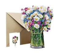 YLSZHY Cartes Pop-up, Carte de Bouquet de Fleurs en Papier, Cartes de Vœux Pop-up 3D de Bouquet de Fleurs éternelles Grandeur Nature de 11 Pouces avec Carte de Note et Enveloppe(#4)