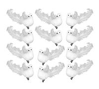 YLSZHY Lot de 12 colombes blanches artificielles en mousse - Oiseaux à clipser sur le sapin de Noël - Décorations pour fête, mariage, décoration de Noël