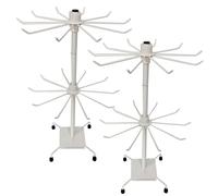 YLSZHY Lot de 2 présentoirs à bijoux rotatifs, étagère à bijoux réglable à 2 niveaux, présentoir en métal, boîte à bijoux suspendue, compteur de mode, présentoir à bijoux avec crochets pour porte-clés