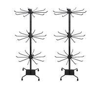 YLSZHY Lot de 2 présentoirs à bijoux rotatifs, présentoir à bijoux réglable 3 niveaux, tour de rangement à bijoux en métal avec crochets pour clés, boucles d'oreilles, colliers (B, 71CM)