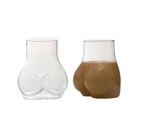 YLSZHY Lot de 2 Verres à Café, Tasse en Verre Multifonctionnelle Amusante de Grande Capacité de 450 ML pour Boisson au Jus de Lait, Fournitures de Fête pour la Cuisine à Domicile, Le Restaurant(#1)