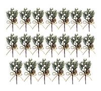YLSZHY Lot de 20 branches de baies artificielles de 15 cm - Branches de Noël avec tige de houx - Pour couronnes de Noël, décorations de mariage