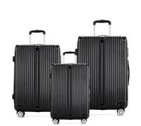 YLSZHY Lot de 3 valises en ABS léger à coque rigide, 3 tailles avec serrure et roues pivotantes pour voyage, affaires, vacances, école, 50,8 cm, 61 cm, 71 cm, Noir , Légères