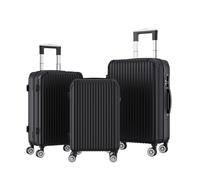 YLSZHY Lot de 3 valises rigides en ABS avec roues rotatives, serrure, poignée télescopique, ensemble de valises de voyage, Noir-g, Coque rigide