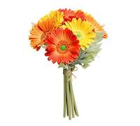 YLSZHY Lot de 7 fleurs artificielles Gerbera avec tige en soie au toucher réaliste pour bureau, maison, décoration de fête de mariage