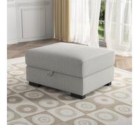 YLSZHY Pouf de rangement pour canapé modulaire, repose-pieds en velours côtelé avec espace de rangement caché pour canapé sectionnel, table d'appoint rembourrée pour salon, chambre à coucher (gris