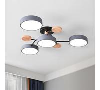 YLTLINK 3 têtes Modern Semi Flush Montato Plafoniera, 3 couleurs dimérables, Moderno Semplice Macaron Plafoniera Forma Personalizzata Lampada a suspension Ferro Lampade (gris)