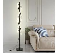YLTLINK Lampadaire sur Pied Salon Spirale Floor lamp Noir Lampadaire Salon Dimmable Lampe Sur Pied LED Avec télécommande Grande Lampe de Salon Chaude/Froide/Naturelle Silicone Ferronnerie
