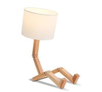 YLTLINK Lampe de chevron en bois, design de robot, lampe E27 salon de table, abat jour de chevron moderne, adapté à l'éclairage décoratif dans les salons, chambres à litCamera dei bambini