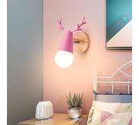 YLTLINK Lampe murale moderne E27 Intérieur avec tête réglable, lampe murale créative Corners, Lampe murale décorative Nordic Wall Light Spotlight (rose) -1 pièce