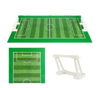 YLtremker Arène de Football Briques de Construction avec Plaque de Base et But de Football, 2 pièces de Gymnase, Terrain de Football, Mini Figurines Accessoires, Blocs de Construction