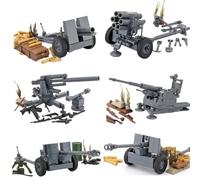 YLtremker WW2 Briques de Construction Militaire Allemande avec pièce d'arme, canons Militaires, modèle d'armes