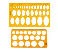 YLUFAC 2 pièces Pochoir circulaire pour dessiner,Ellipse, Quilling Pochoir Transparent Orange Pochoirs de mesure numériques Règles pour le bureau et l'école Construction Coffrage Dessins Modèles