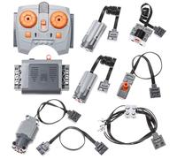 Ylutex Kit Moteur 9 en 1 Compatible avec Lego, Comprend : boîtier de Batterie Power Function, télécommande Technic, pièces de Moteur, Moteur électrique, Pack de Batteries de Train, télécommande