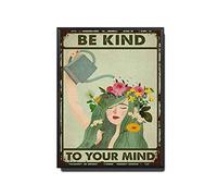 YLUYINOM Panneau en étain « Be Kind to Your Mind » - Affiche de livre, cadeaux livresques, décoration de salle de classe, décoration de lecture, cadeau de lecture, affiche d'amour en lecture, 30,5 x
