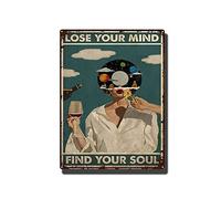 YLUYINOM Poster en étain avec inscription « Lose Your Mind Find Your Soul » - 30,5 x 40,6 cm - Marron