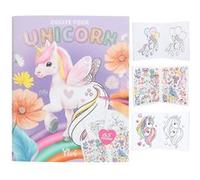 Depesche 13394 Ylvi Create Your Unicorn - Livre de coloriage avec 13 Pages pour créer des Motifs de Licorne, y Compris 1 Double Page d'autocollants
