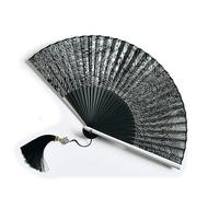 YLWX Éventail Chinois Pliant À La Main, Saupoudré d'or, Unisexe, À Paillettes, Pliable, Portable, Hanfu, Accordéon, Espagnol (Color : Silver)