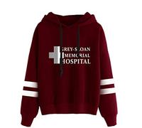 YLWX Grey's Anatomy Sweat à Capuche Unisexe Pulls à Capuche à Manches Longues Imprimés Pulls Grey-Sloan Memorial Hospital,Red-XS