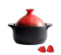 YLWX Plat A Tajine, Pot De Tajine Fait À La Main Marocain, Simple Pot En Argile For La Cuisson, Ustensiles De Cuisine En Céramique (Color : Rouge, Size : M)