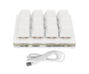 Ylwxzenith 12 Key One Handed Mechanical Gaming Keypad, USB Mini Macro LED, Hot Swappable Red Switch, ABS White, Customizable Keys, Ergonomic Design, ESD Protection