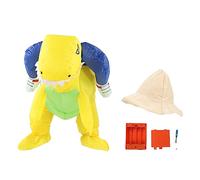 Ylwxzenith Dinosaure jaune à moitié gonflable Costume avec une forme unique, durablement en polyester 190T, léger et confortable, pour les fêtes et les événements (Teenager(120-140cm))
