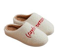 YLXCKGS Pantoufles De Dessin Animé Pantoufles d'hiver Base Épaisse Hommes Femmes Voyage Musical Antidérapant Tapis De Fourrure Slide Peluche Home Chaussures-Rouge-38 À 39