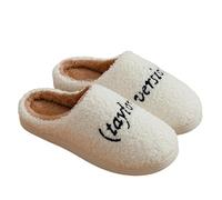 YLXCKGS Pantoufles De Dessin Animé Pantoufles d'hiver Base Épaisse Hommes Femmes Voyage Musical Antidérapant Tapis De Fourrure Slide Peluche Home Chaussures-Noir-38 À 39