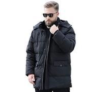 YLXD Doudoune Homme Veste Duvet Grande Taille Puffer Jacket Veste d'hiver, Manteau Matelassé Chaud Hooded Outwear Tops Coat Jacket Parka Homme Black,9XL