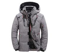 YLXD Doudoune Pour Homme D'hiver Veste De Ski Parka Extérieure Veste De Travail Avec Capuche Amovible Vêtements De Travail Pour Le Camping D'hiver, Les Voyages Et La Marche C,3XL