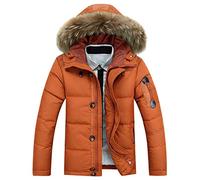YLXD Doudoune Pour Hommes Avec Capuche Veste À Col En Fourrure Épais D'hiver Grande Taille Taille Parka Coupe-Vent Blouson Manteau Pour Les Randonnées En Camping C,L