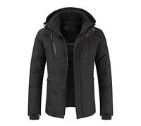 YLXD Hiver Nouveaux Hommes Doudoune À Capuche Courte Grande Taille Chaude Couleur Pure Veste De Jeunesse Veste Chaude Polyvalente Veste D'hiver Pour Temps Froid, Camping E,M