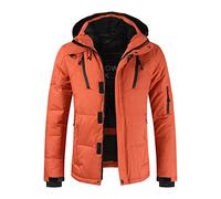 YLXD Hiver Nouveaux Hommes Doudoune À Capuche Courte Grande Taille Chaude Couleur Pure Veste De Jeunesse Veste Chaude Polyvalente Veste D'hiver Pour Temps Froid, Camping B,L