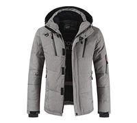 YLXD Hiver Nouveaux Hommes Doudoune À Capuche Courte Grande Taille Chaude Couleur Pure Veste De Jeunesse Polyvalente Veste D'hiver Pour Temps Froid, Camping C,XL