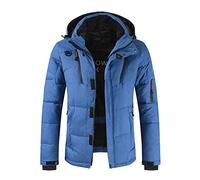 YLXD Hiver Nouveaux Hommes Doudoune À Capuche Courte Grande Taille Chaude Couleur Pure Veste De Jeunesse Veste Chaude Polyvalente Veste D'hiver Pour Temps Froid, Camping D,3XL